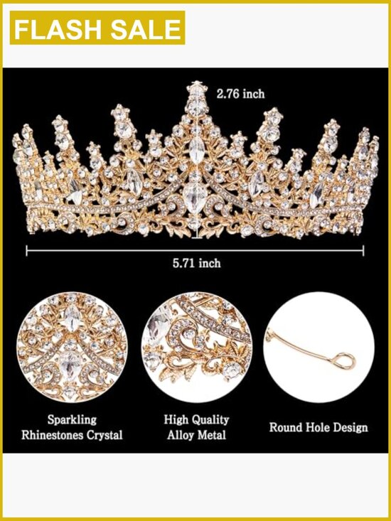 Crystal Rhinestone Queen Tiara Headband Wedding Prom Party Crown main image 5